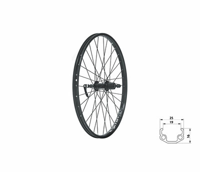 WASPER CASSETTE V-brake R, 24", black