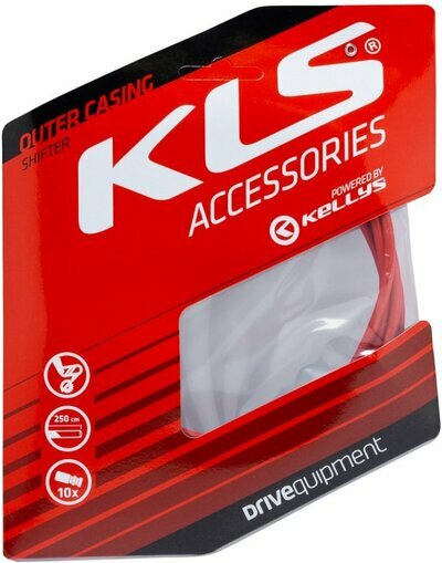 Outer casing for derailleur cables KLS 250 cm, red, 1pc