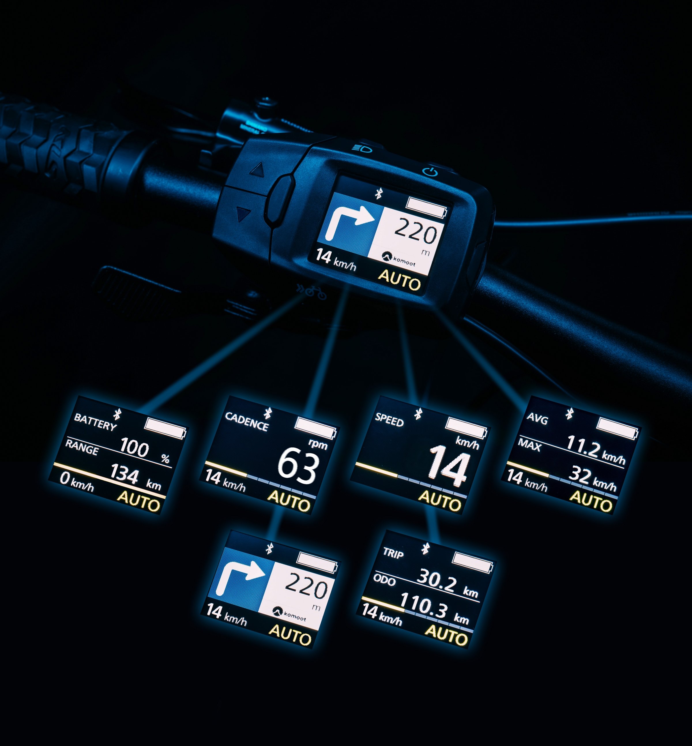 ELEKTRO KOLA S NAVIGACÍ, NOVÝM 90 NM MOTOREM A 725 WH BATERIÍ.